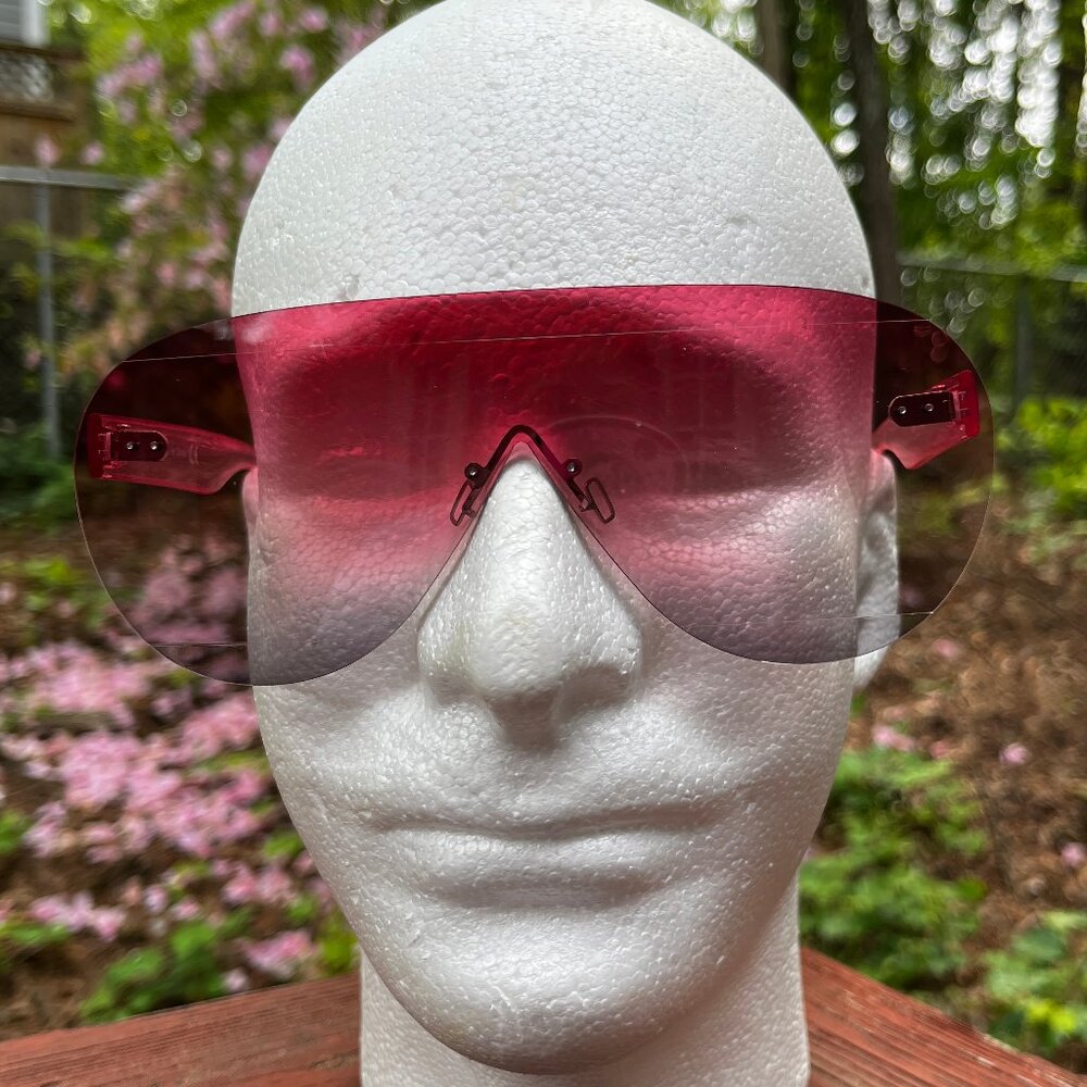Oversized Rimless Pink Gradient Sunglasses